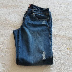 CAbi "Mojave" Distressed Slim Boyfriend Jeans - EUC
